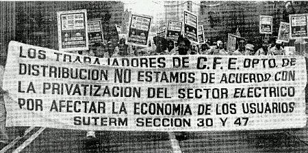 En la defensa del Art&iacute;culo 27 Constitucional. Foto tomada el 28 de septiembre de 2008, por Suterm.