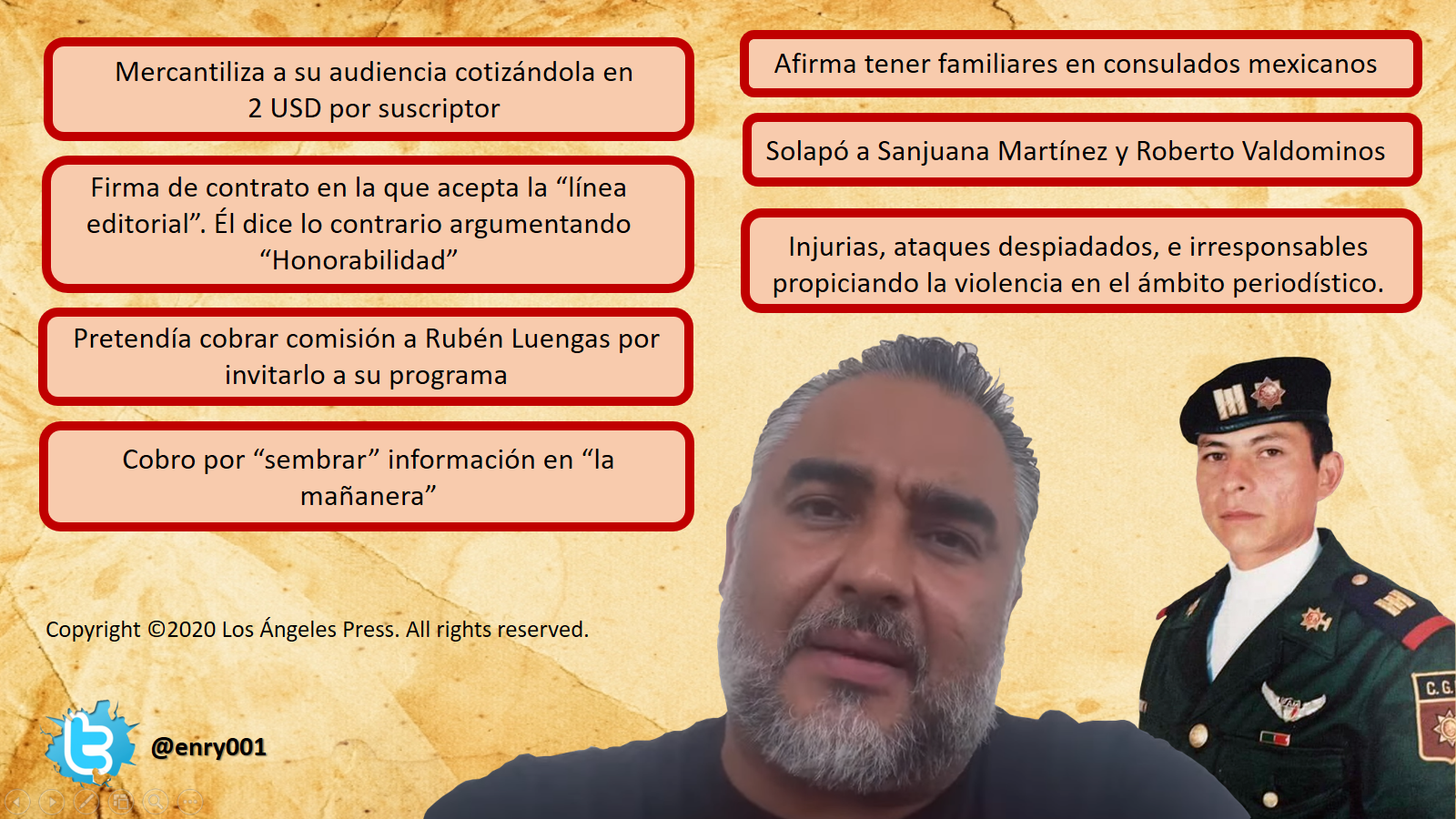 La Honorabilidad de Vicente Serrano y la del Capitán Malagón