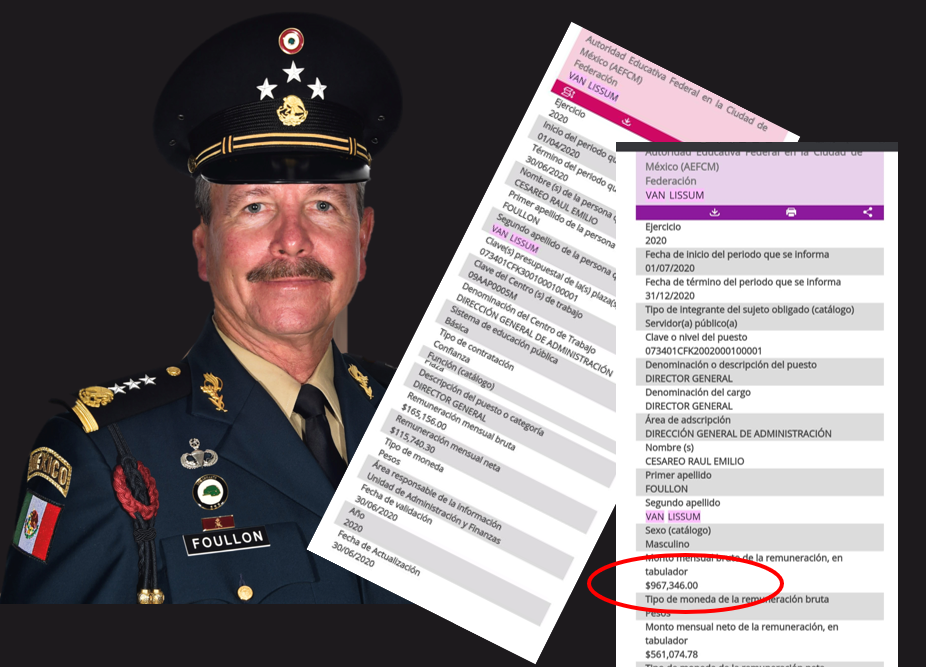 Hermano del General Foullon con sueldo de un millón de pesos al mes en dependencia de Gobierno federal