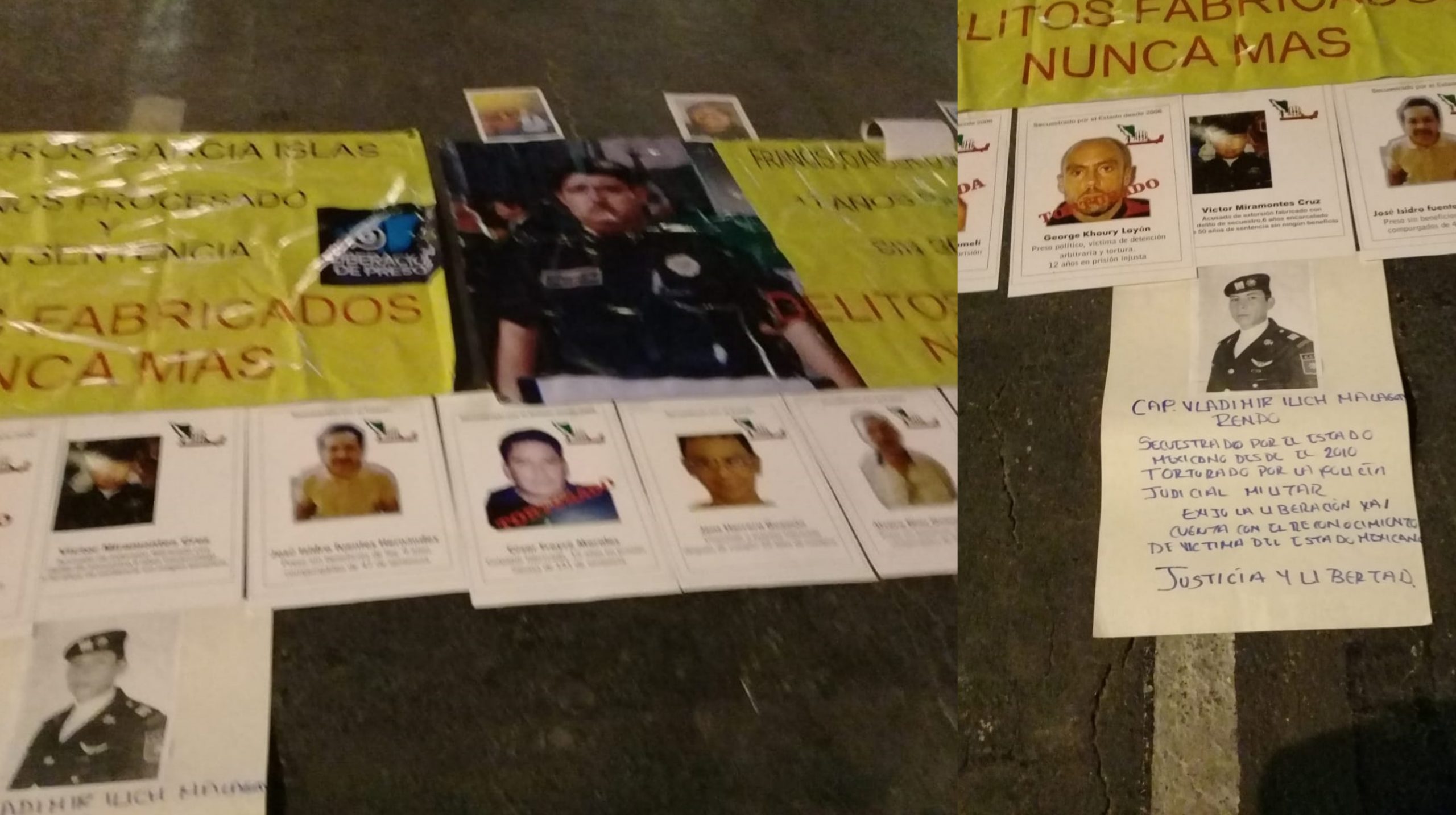 Familiares de culpables fabricados realizan velada en el zócalo de CDMX por su liberación