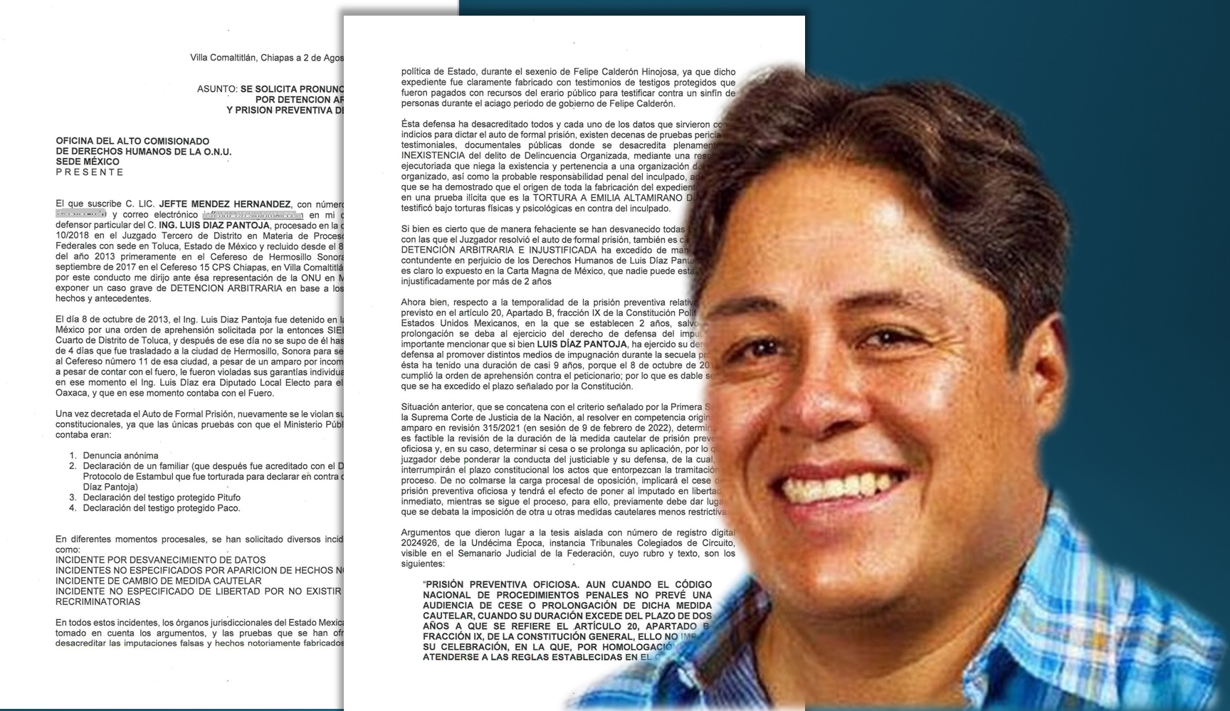 Preso político Luis Díaz Pantoja pide intervención de la ONU por 9 años de detención arbitraria del Estado mexicano