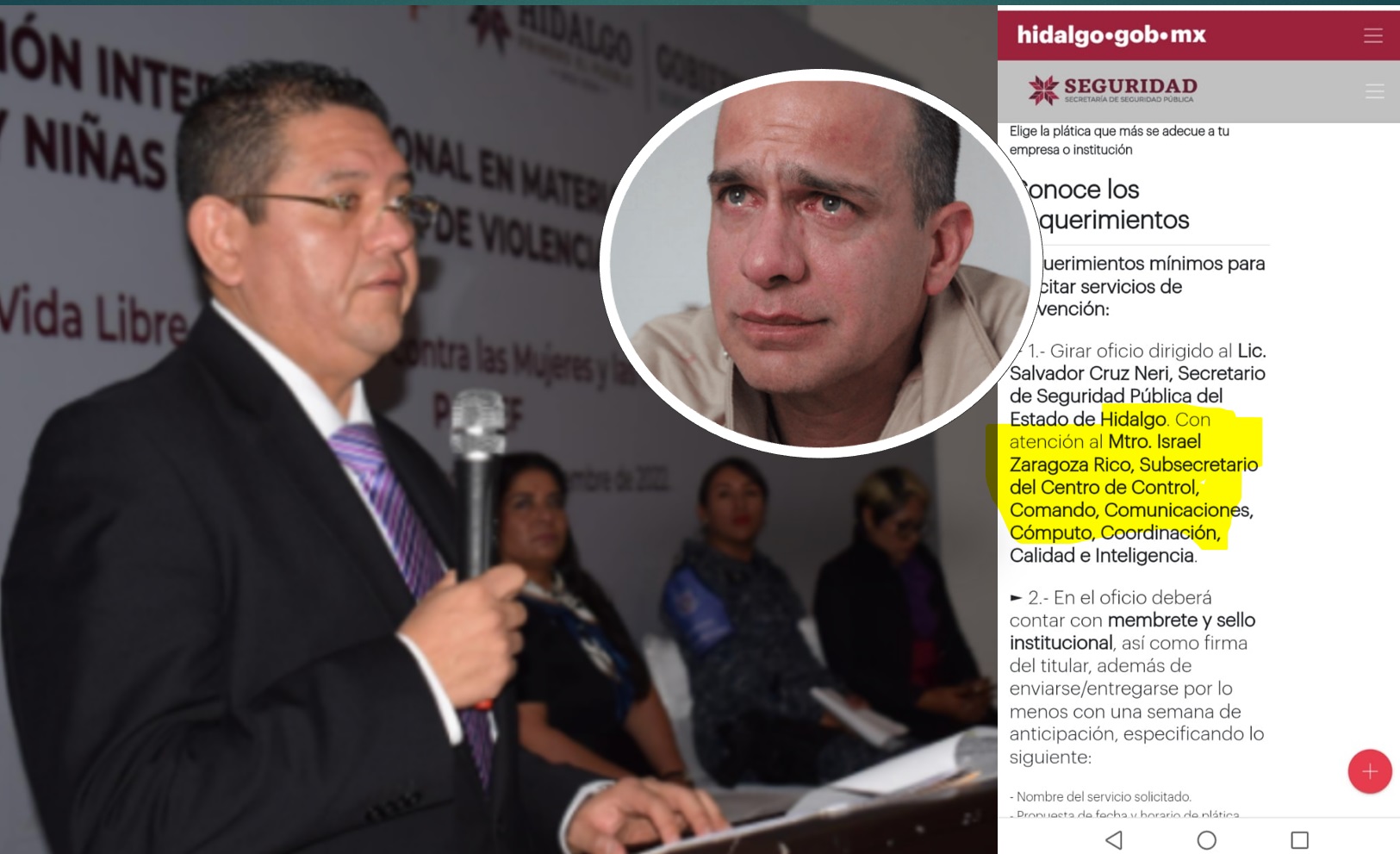 Israel Zaragoza Rico, torturador de Israel Vallarta, en tareas de Inteligencia y seguridad pública de Hidalgo