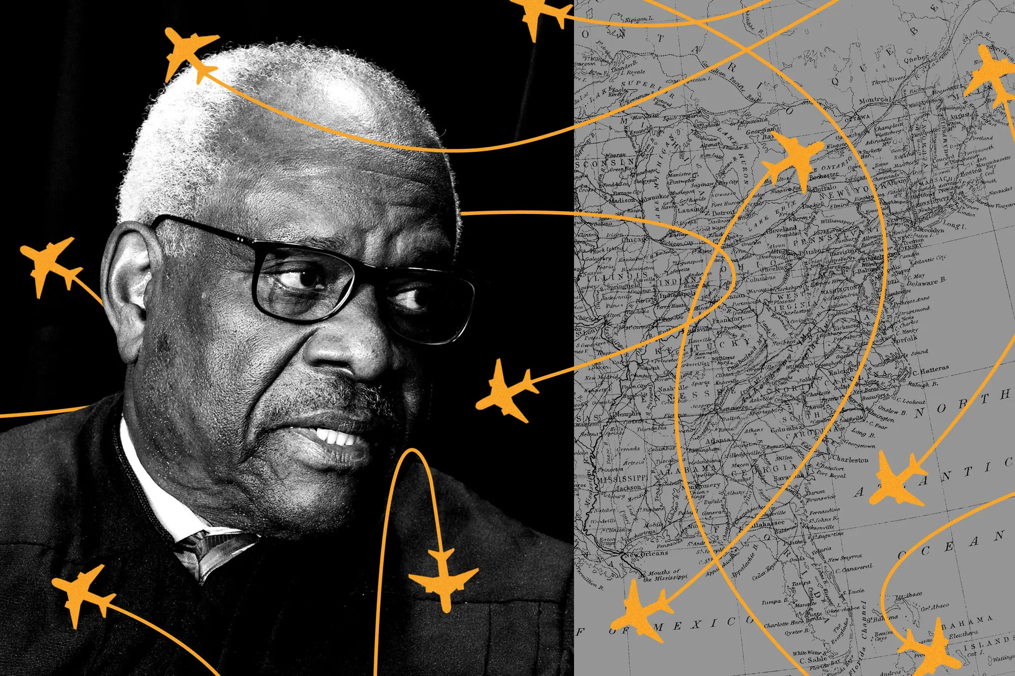 Las 38 vacaciones de Clarence Thomas, ministro de la Suprema Corte