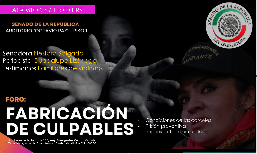Fabricación de culpables, un foro en el Senado contra la impunidad