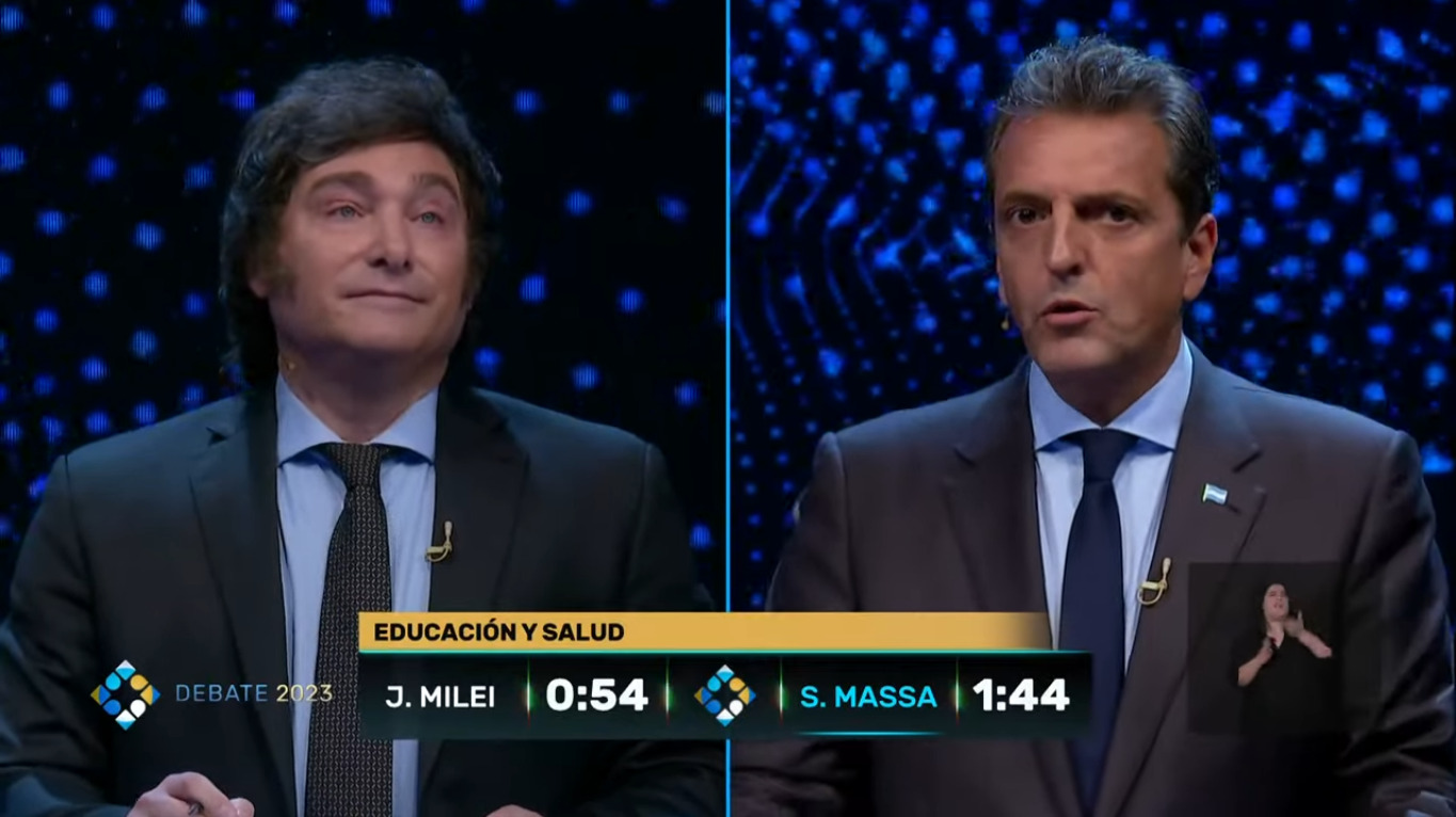 Massa y Milei en el final de la elección argentina
