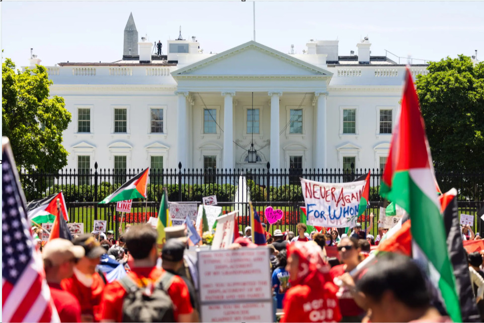 'Línea roja' a la Casa Blanca en protesta propalestina