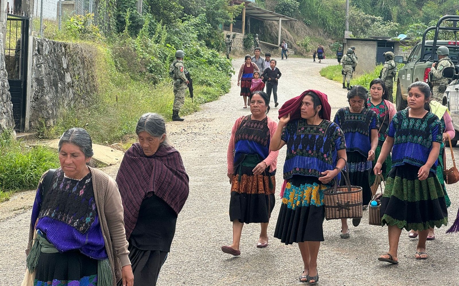 Familias desplazadas por la violencia retornan a Chenalhó, Chiapas,