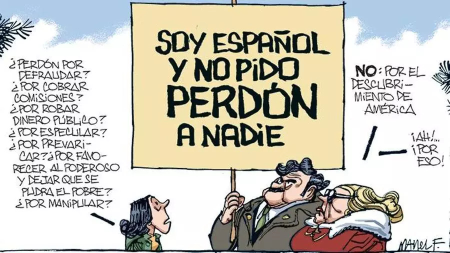 Moneros de España satirizan propuesta de Sheinbaum de pedir perdón