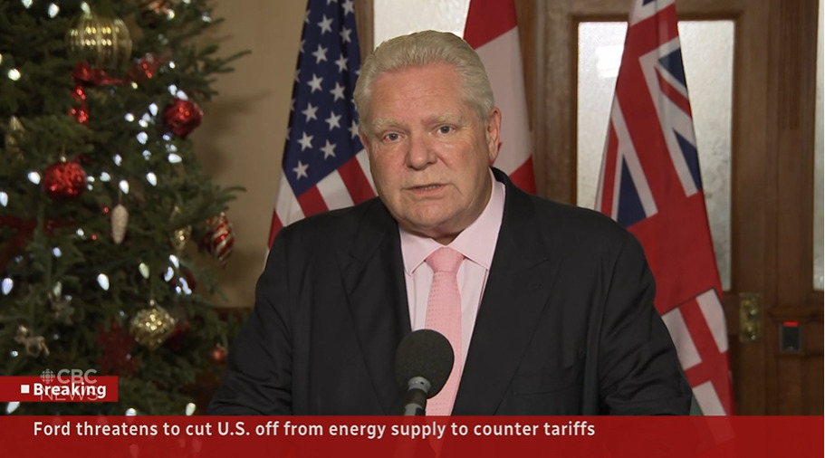 Doug Ford warns of energy cut to US if Trump imposes tariffs