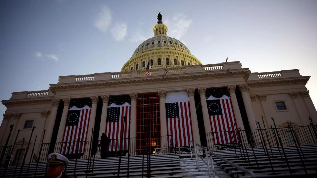 El Capitolio durante los preparativos para la segunda toma de posesión de Trump el 20 de enero. Foto: Kevin Dietsch/Getty El Capitolio durante los preparativos para la segunda toma de posesión de Trump el 20 de enero. Foto: Kevin Dietsch/Getty