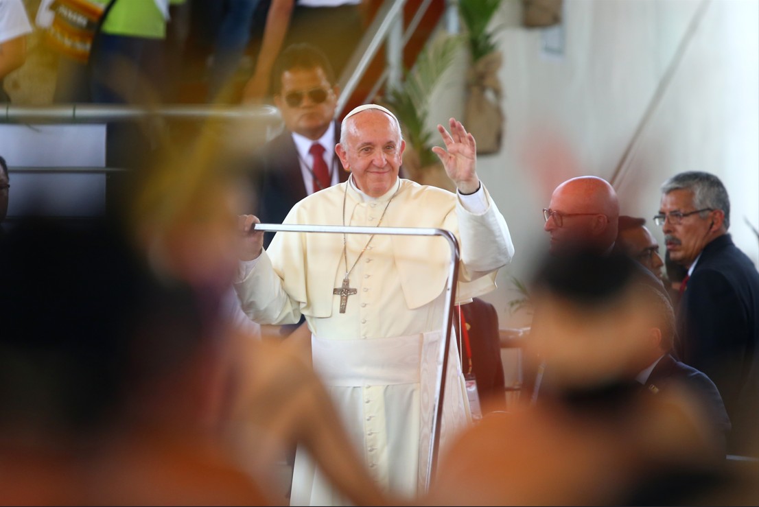 El papa Francisco en Puerto Maldonado, Perú, 2018. Presidencia de Perú.