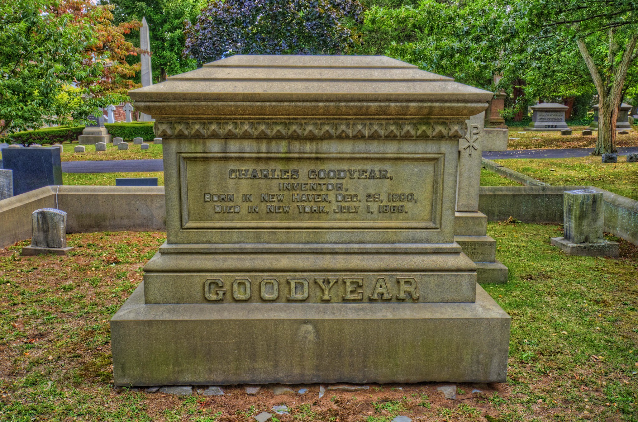 La tumba de Goodyear en Connecticut, Estados Unidos. Foto de Craig Gildes @ www.flickr.com/photos/43062973@N00/30344849431