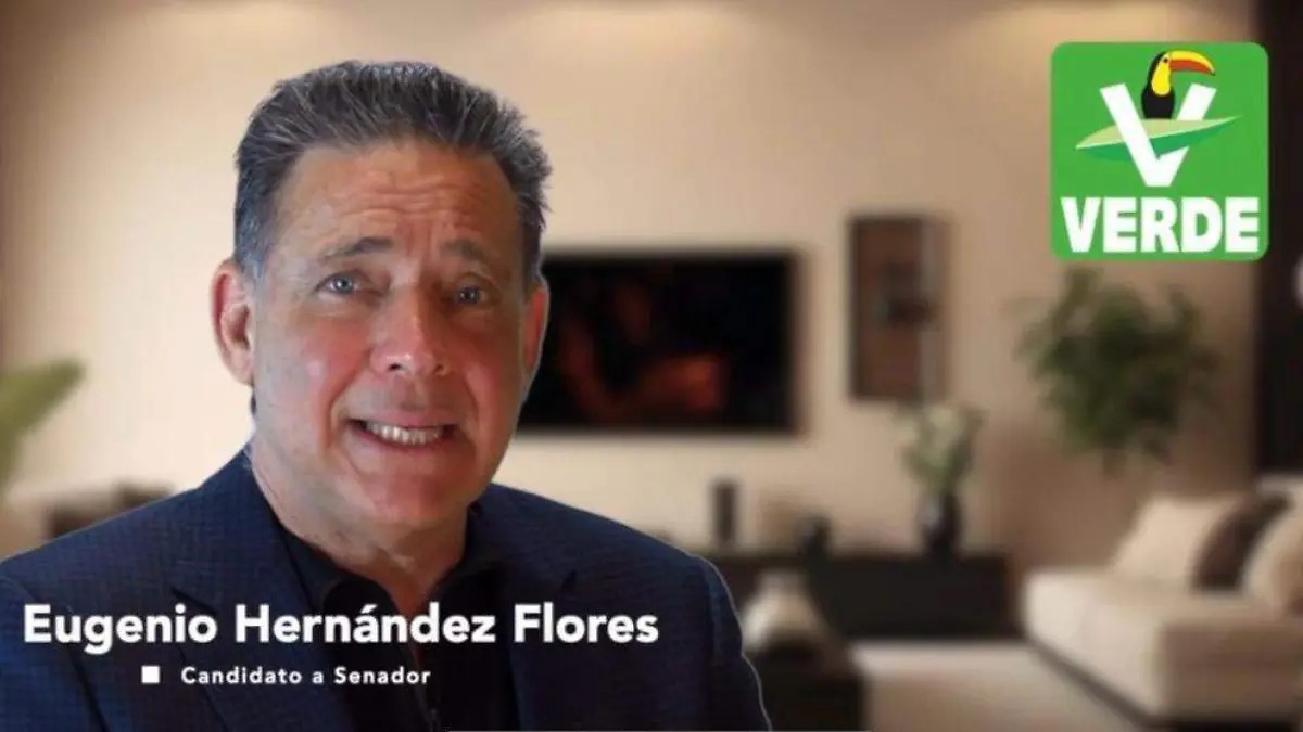 Poster de la campaña de Hernández a senador de Tamaulipas por el Partido Verde, socio de Morena en el Poder Legislativo.