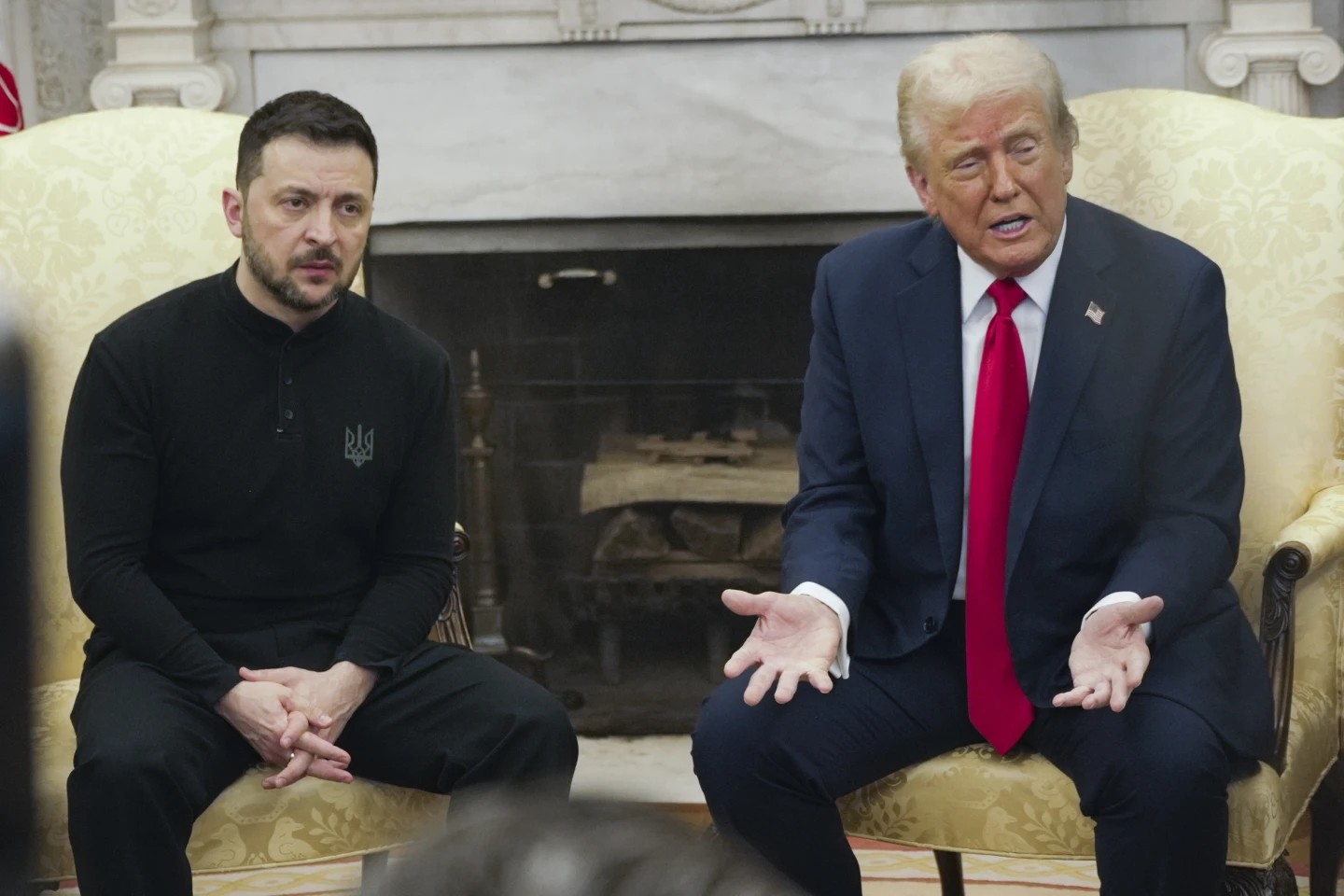 Press conference in the Oval Office. AP/Mystylav Chernov.