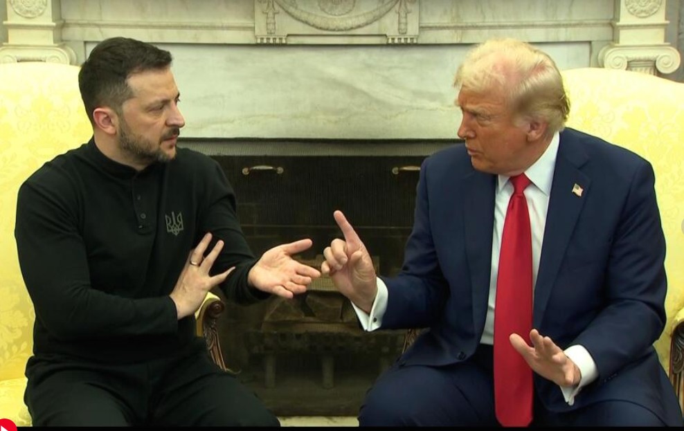 Confrontational Oval Office meeting between Zelenskyy and Trump.