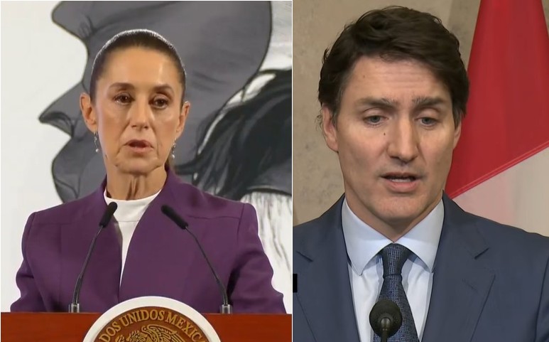Reacciones opuestas: Sheinbaum y Trudeau ante los aranceles de Trump