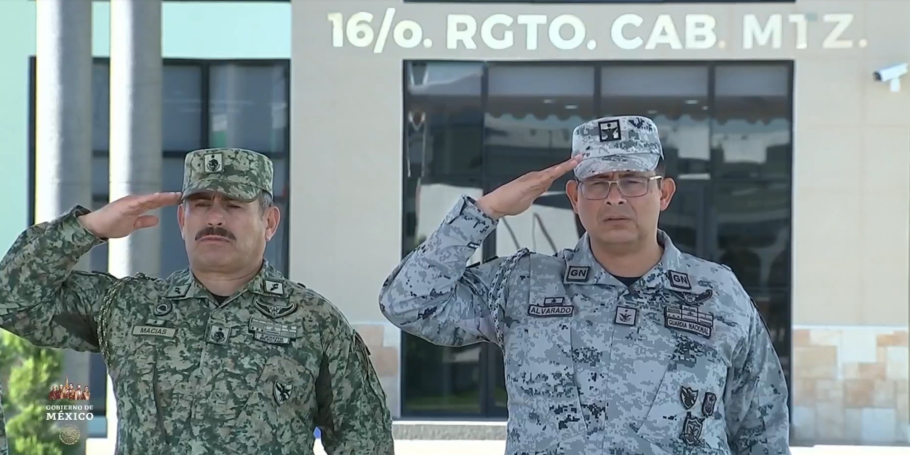 Altos mandos del Ejército Mexicano y la Guardia Nacional en la sede del 16º Regimiento de Caballería Motorizada, 2023.