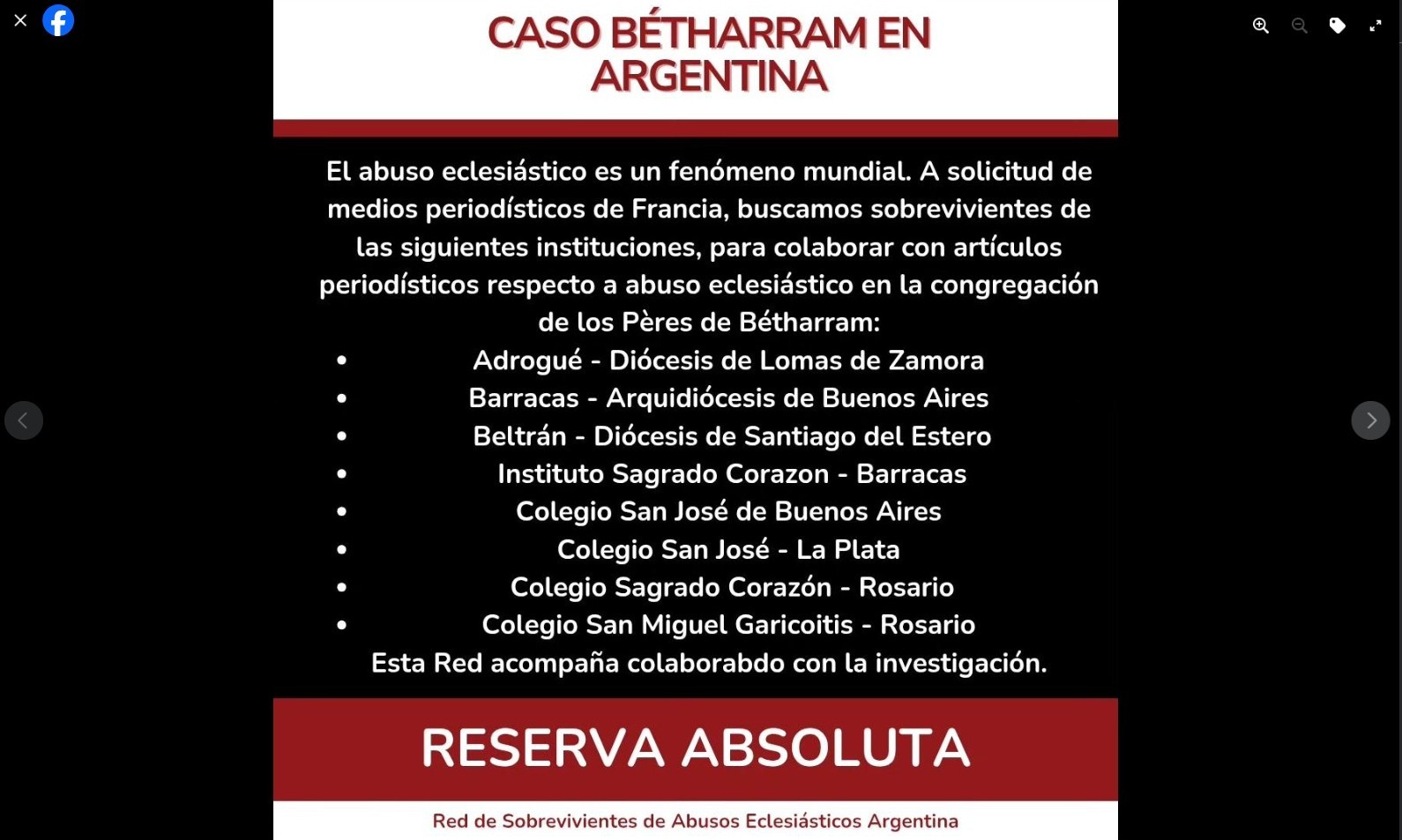 Llamado de la Red de Sobrevivientes de Abuso de Argentina.