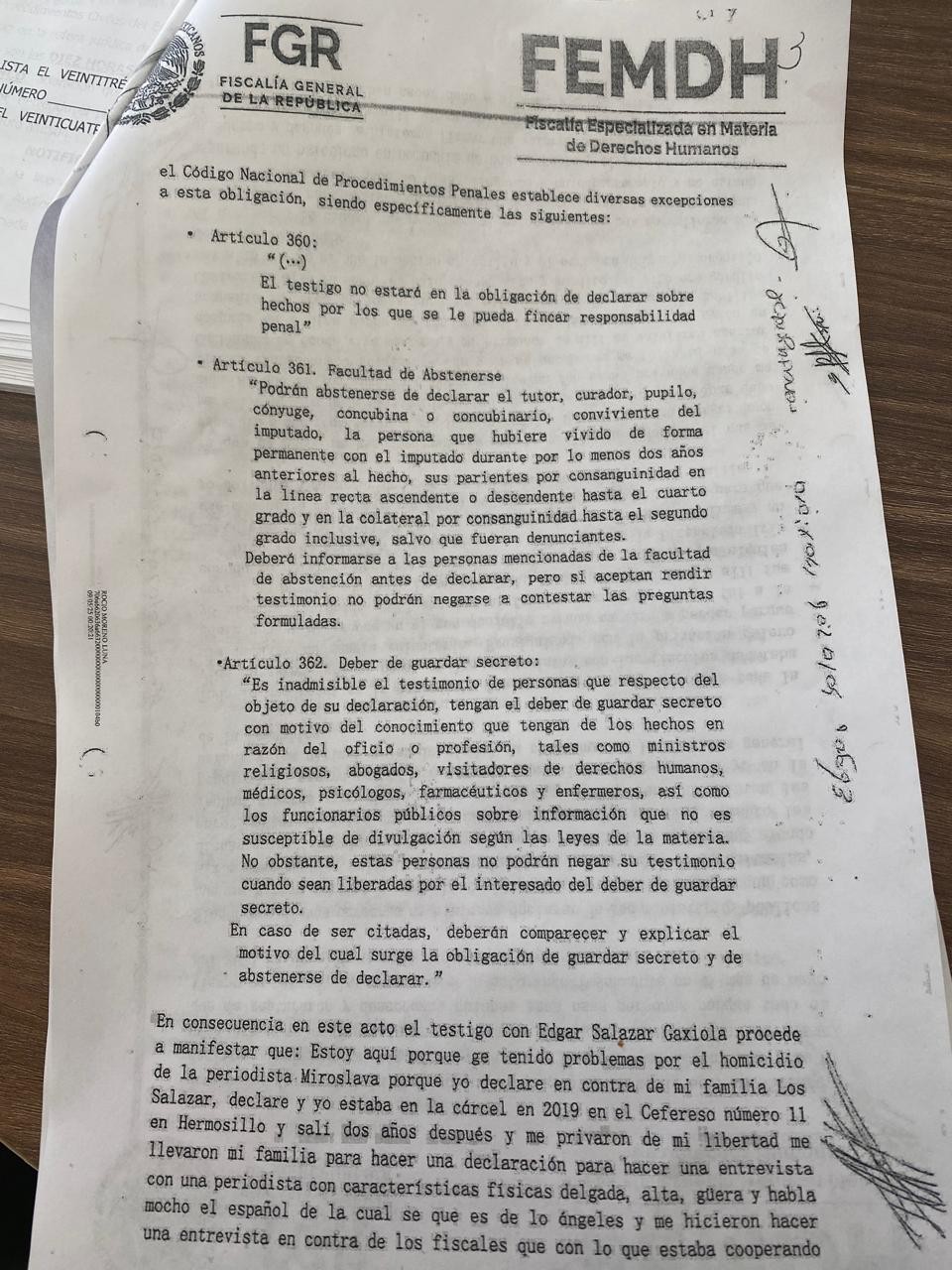 Escrito promovido por Propuesta Cívica y los agentes de la FEADLE Iris Gabriela santoyo Cuervo y Jean Paul Rodríguez Mondragón con declaraciones falsas (1). Escrito promovido por Propuesta Cívica y los agentes de la FEADLE Iris Gabriela santoyo Cuervo y Jean Paul Rodríguez Mondragón con declaraciones falsas (1).