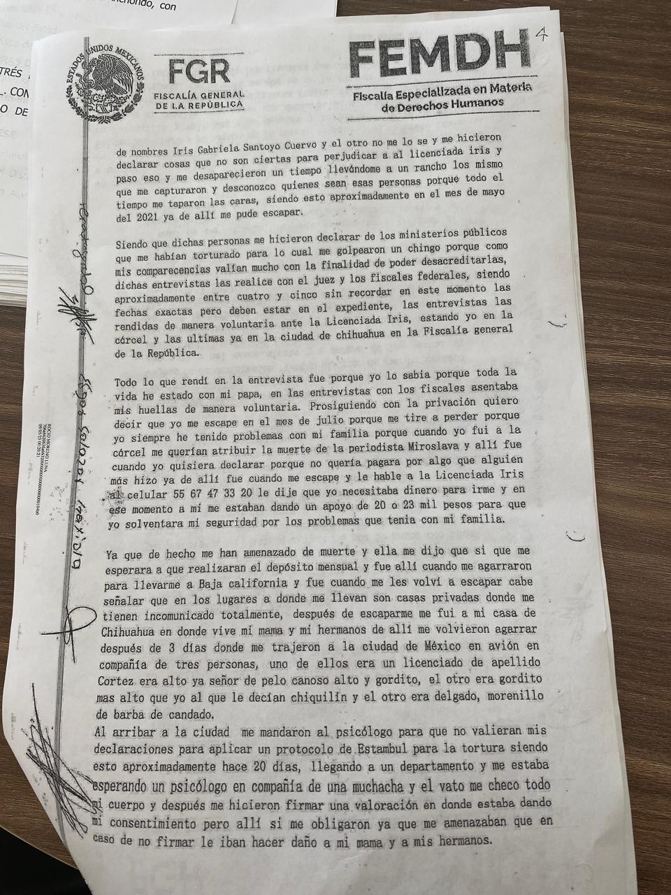 Escrito promovido por Propuesta Cívica y los agentes de la FEADLE Iris Gabriela santoyo Cuervo y Jean Paul Rodríguez Mondragón con declaraciones falsas (2), Escrito promovido por Propuesta Cívica y los agentes de la FEADLE Iris Gabriela santoyo Cuervo y Jean Paul Rodríguez Mondragón con declaraciones falsas (2),
