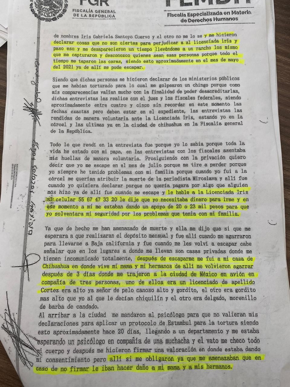 Escrito promovido por Propuesta Cívica y los agentes de la FEADLE Iris Gabriela santoyo Cuervo y Jean Paul Rodríguez Mondragón con declaraciones falsas (3). Escrito promovido por Propuesta Cívica y los agentes de la FEADLE Iris Gabriela santoyo Cuervo y Jean Paul Rodríguez Mondragón con declaraciones falsas (3).