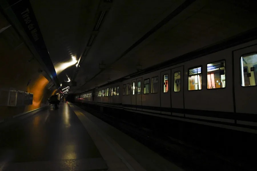 Apagón en el Metro de Madrid. Foto: EFE