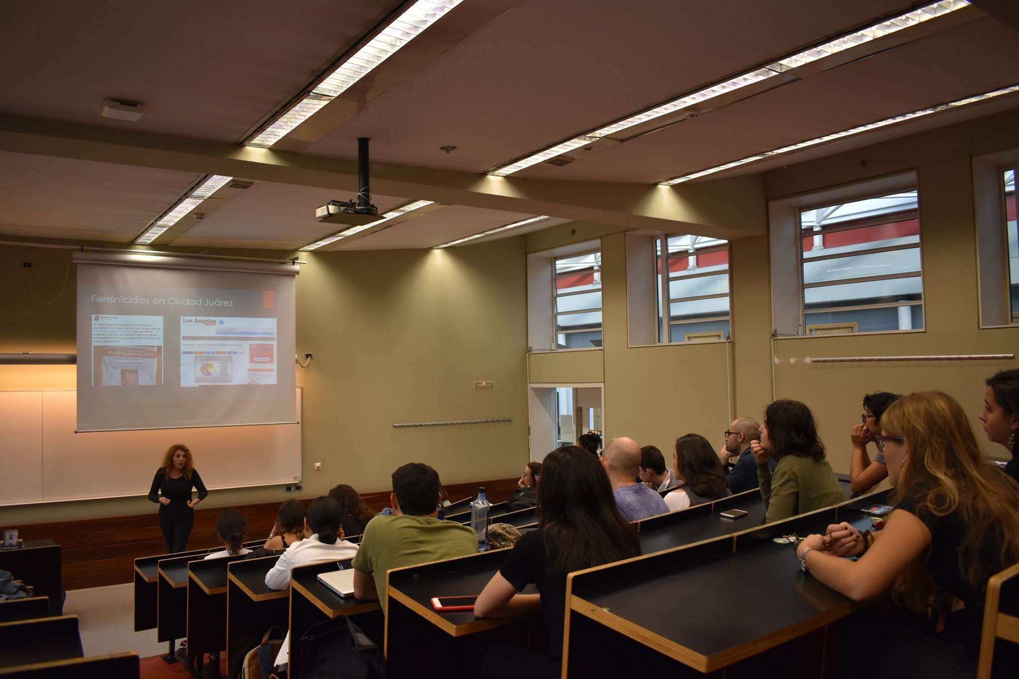 En Barcelona, en la universidad Pompeu Fabra. Foto: Los Angeles Press