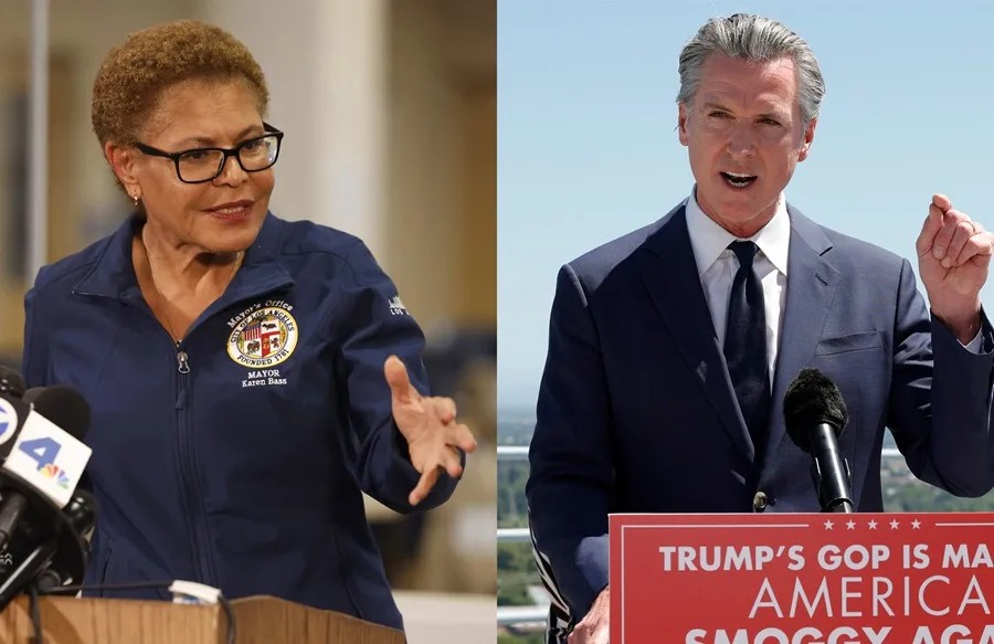 Gavin Newsom y Karen Bass, líderes de California enfrentan a Trump