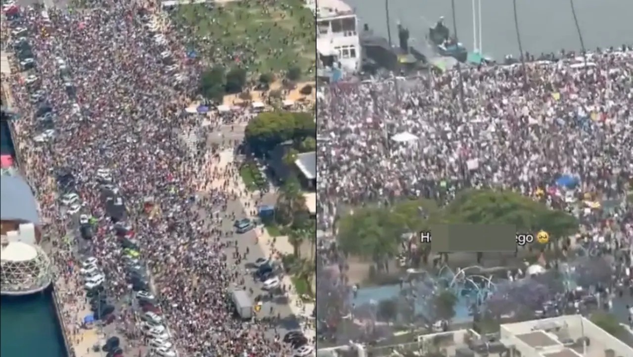 Marcha “No Kings“ el sábado 14 de junio de 2025 en San Diego, California. Foto: San Diego Tribune