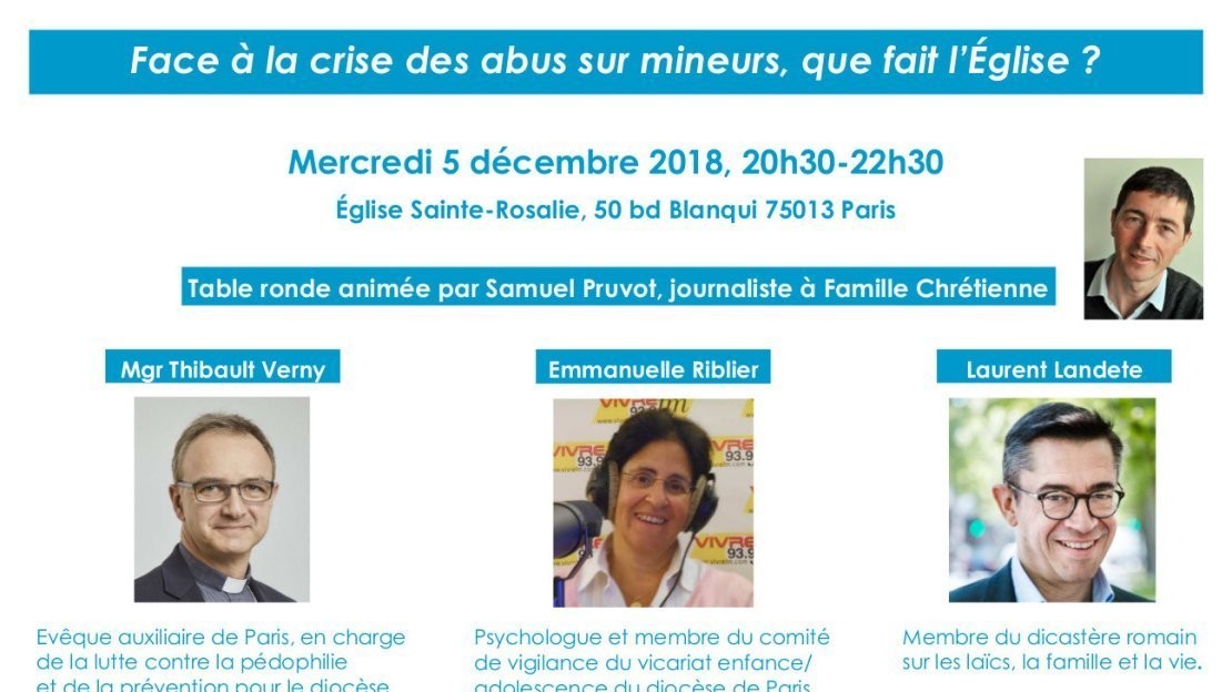 Parte del rastro digital que da cuenta de la participación de Verny en actividades sobre el abuso en Francia. Redes sociales de la arquidiócesis de París, 2018. Parte del rastro digital que da cuenta de la participación de Verny en actividades sobre el abuso en Francia. Redes sociales de la arquidiócesis de París, 2018.