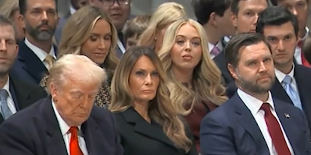 Donald and Melania Trump with J.D. Vance at the Washington National Cathedral, 2025.