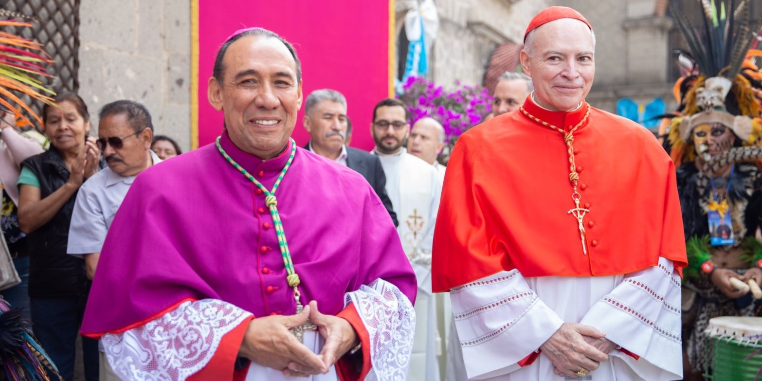 Cardinal Aguiar Retes (right) welcomes archbishop Fernández Hurtado to Tlalnepantla, 2019. Social media of the Archdiocese of Tlalnepantla. Cardinal Aguiar Retes (right) welcomes archbishop Fernández Hurtado to Tlalnepantla, 2019. Social media of the Archdiocese of Tlalnepantla.