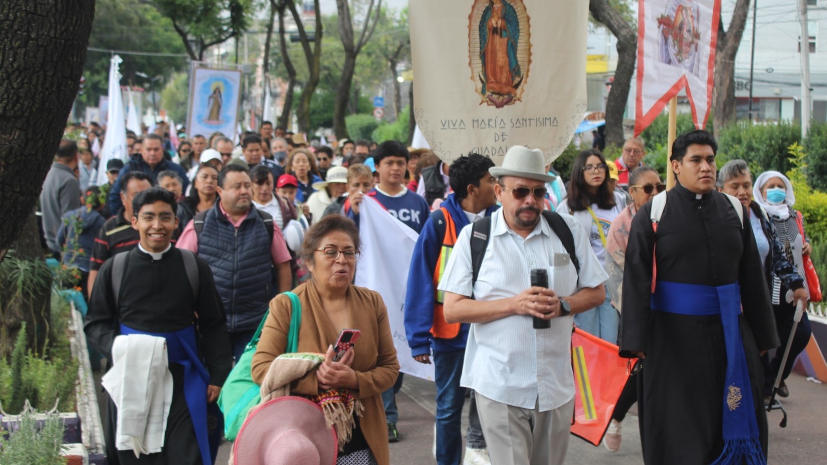 Seminarians and faithful of the diocese of Izcalli on their way to the Basilica of Our Lady of Guadalupe, August 2025. From the diocese's social media. Seminarians and faithful of the diocese of Izcalli on their way to the Basilica of Our Lady of Guadalupe, August 2025. From the diocese's social media.