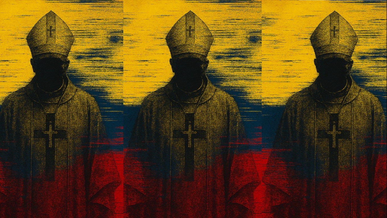 La imagen fue generada por la IA de Microsoft 365 Copilot AI con la petición: una imagen de la bandera de Colombia con referencias a la crisis de abuso sexual ahí.
