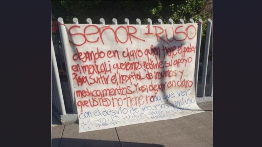 La “narcomanta“ en que se pide la intervención de El Ruso, lugarteniente de Ismael Zambada en el Cartel de Sinaloa.