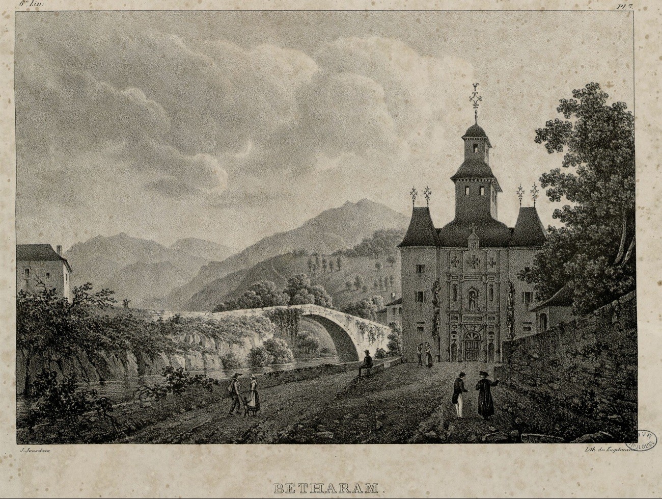 The chapel of the Catholic School of Our Lady of Bétharram. Engraving, 1829, Émilien Frossard, Wikimedia. 