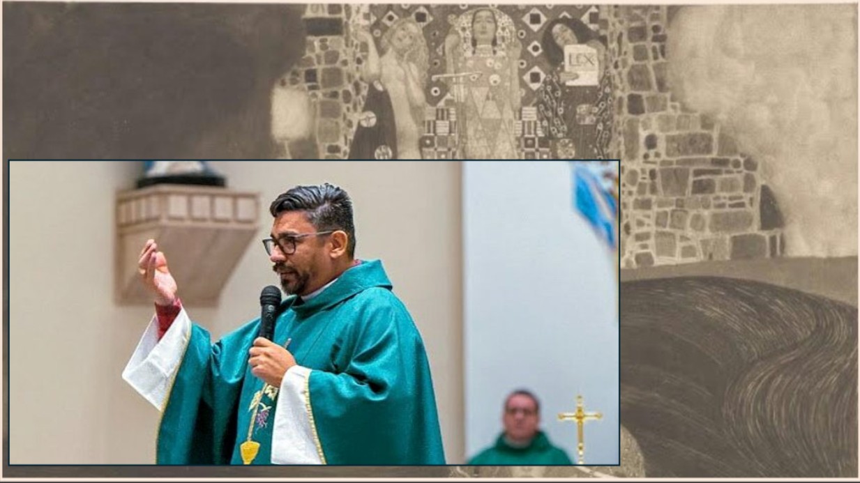 Alexsandro da Silva Lima, sacerdote de la diócesis de Dourados, Brasil, preside una eucaristía en una imagen sin fecha. Redes sociales de la diócesis de Dourados.