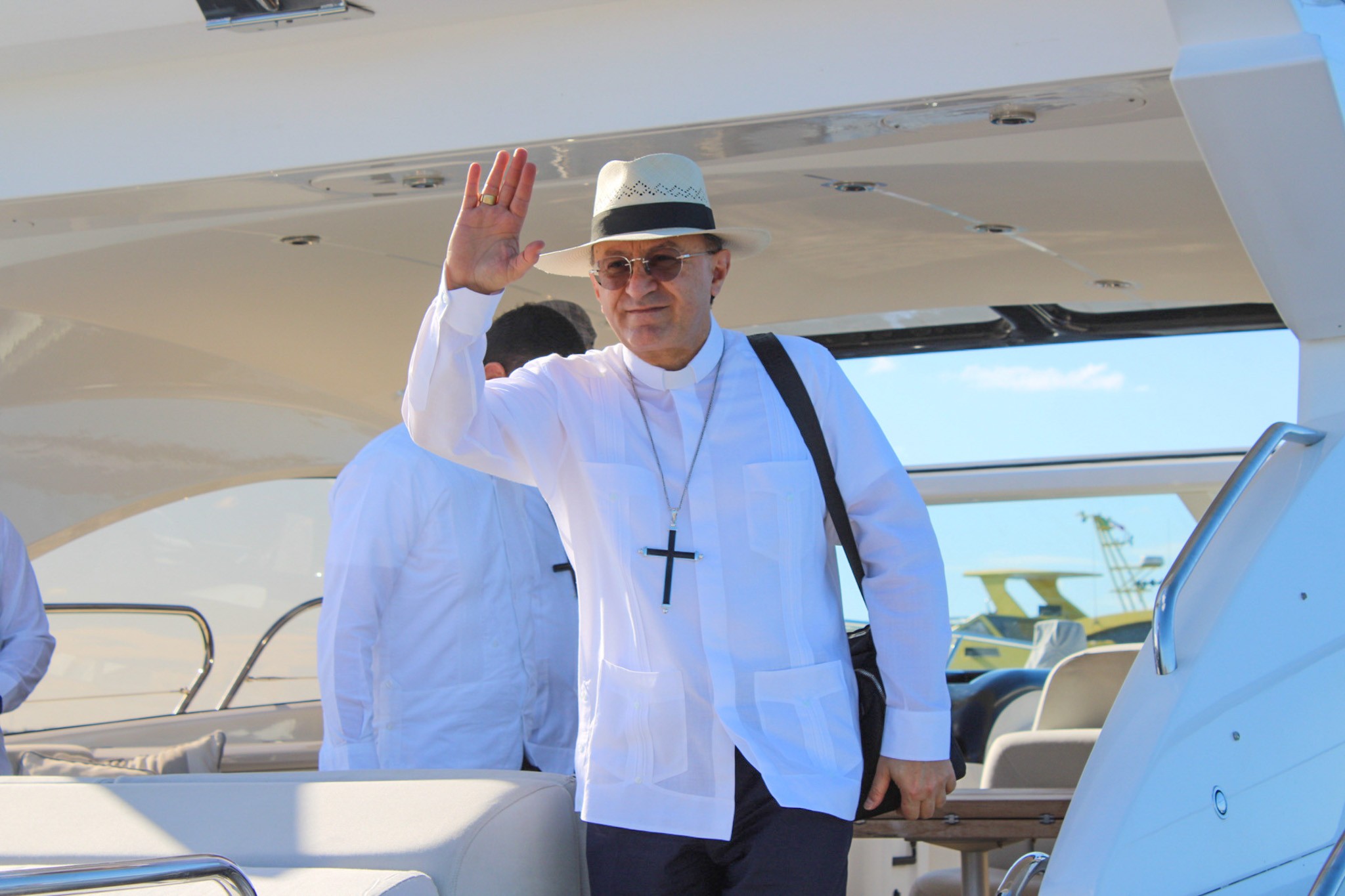 El nuncio apostólico en México, Joseph Spiteri durante una visita a la diócesis de Cancún. De las redes sociales de esa diócesis.