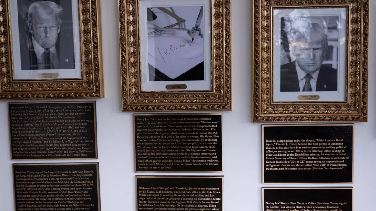 Trump insulta y falsea la historia en el ‘walk of fame’ de la Casa Blanca