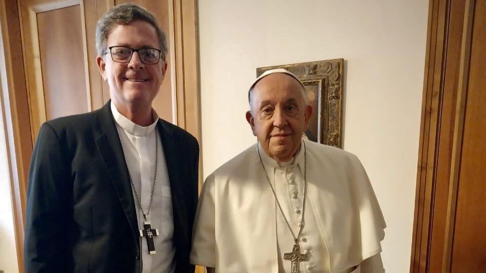 Jorge Ignacio García Cuerva, archbishop of Buenos Aires, during a visit to Pope Francis in Rome, August 18, 2024. From García Cuerva's social media. Jorge Ignacio García Cuerva, archbishop of Buenos Aires, during a visit to Pope Francis in Rome, August 18, 2024. From García Cuerva's social media.