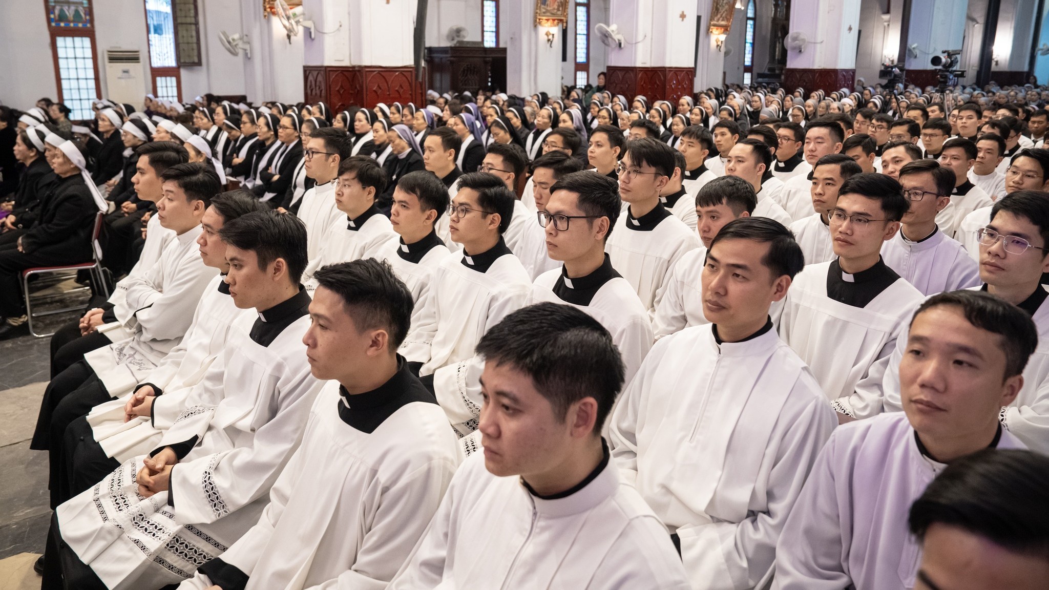 Seminarians of the archdiocese of Hanoi, Vietnam, at the funeral services of a recently deceased priest from that diocese, January 3, 2025. Social media of the Catholic Church in Vietnam. 