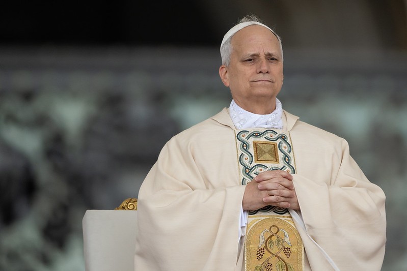 Pope Leo XIV during his inaugural Mass, Saint Peter's square, Rome, May 18, 2025. Picture by Mazur/cbcew.org.uk. 