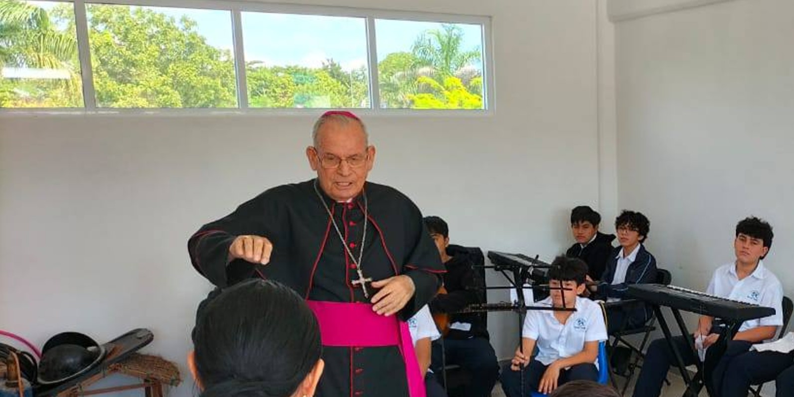 The late bishop of Cancún, Mexico, Legionary of Christ Pedro Pablo Elizondo Cárdenas, while visiting a Catholic school in Chetumal, November, 2025. From the social media of his diocese. The late bishop of Cancún, Mexico, Legionary of Christ Pedro Pablo Elizondo Cárdenas, while visiting a Catholic school in Chetumal, November, 2025. From the social media of his diocese.