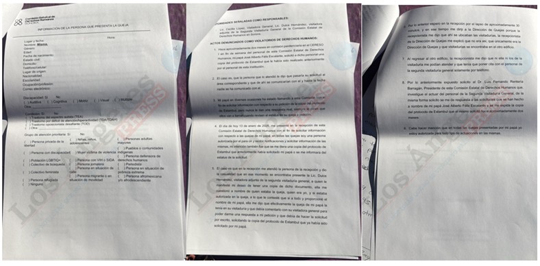 Queja interpuesta ante la Comisión Estatal de Derechos Humanos de Sonora por omisión y falta de respuesta institucional a la solicitud del Protocolo de Estambul, en el contexto de casi dos décadas de prisión preventiva sin sentencia en el caso de José Alberto Félix Escalante.