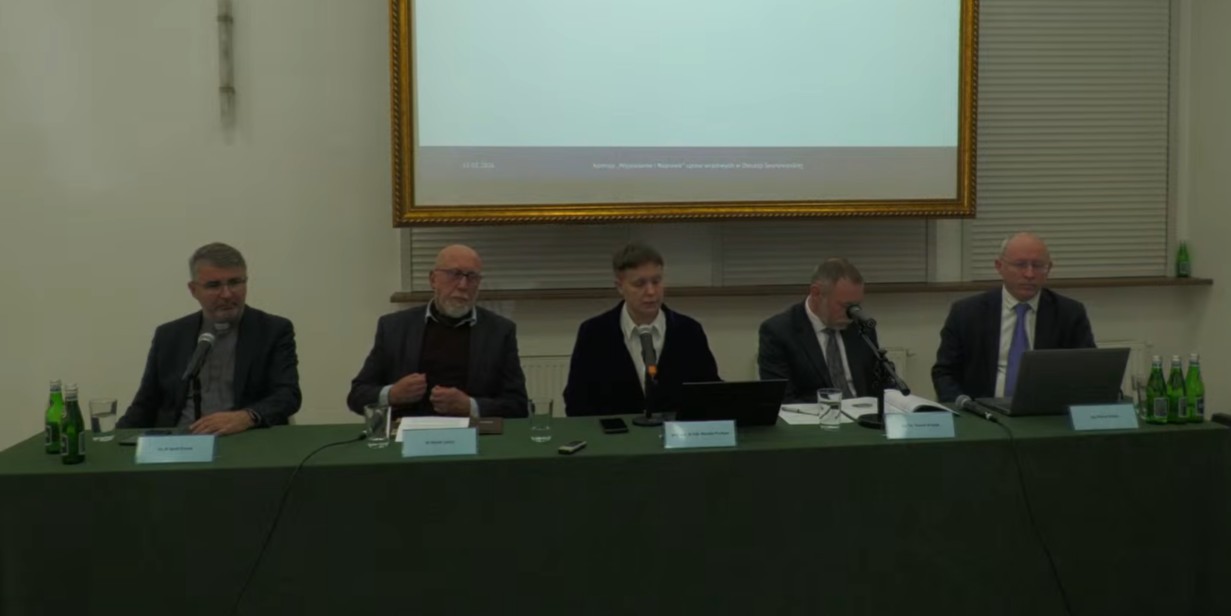 A screen grab of the press conference presenting the preliminary report on clergy sexual abuse at the Polish diocese of Sosnowiec, February 12, 2026. The link to the video is available in the story. 