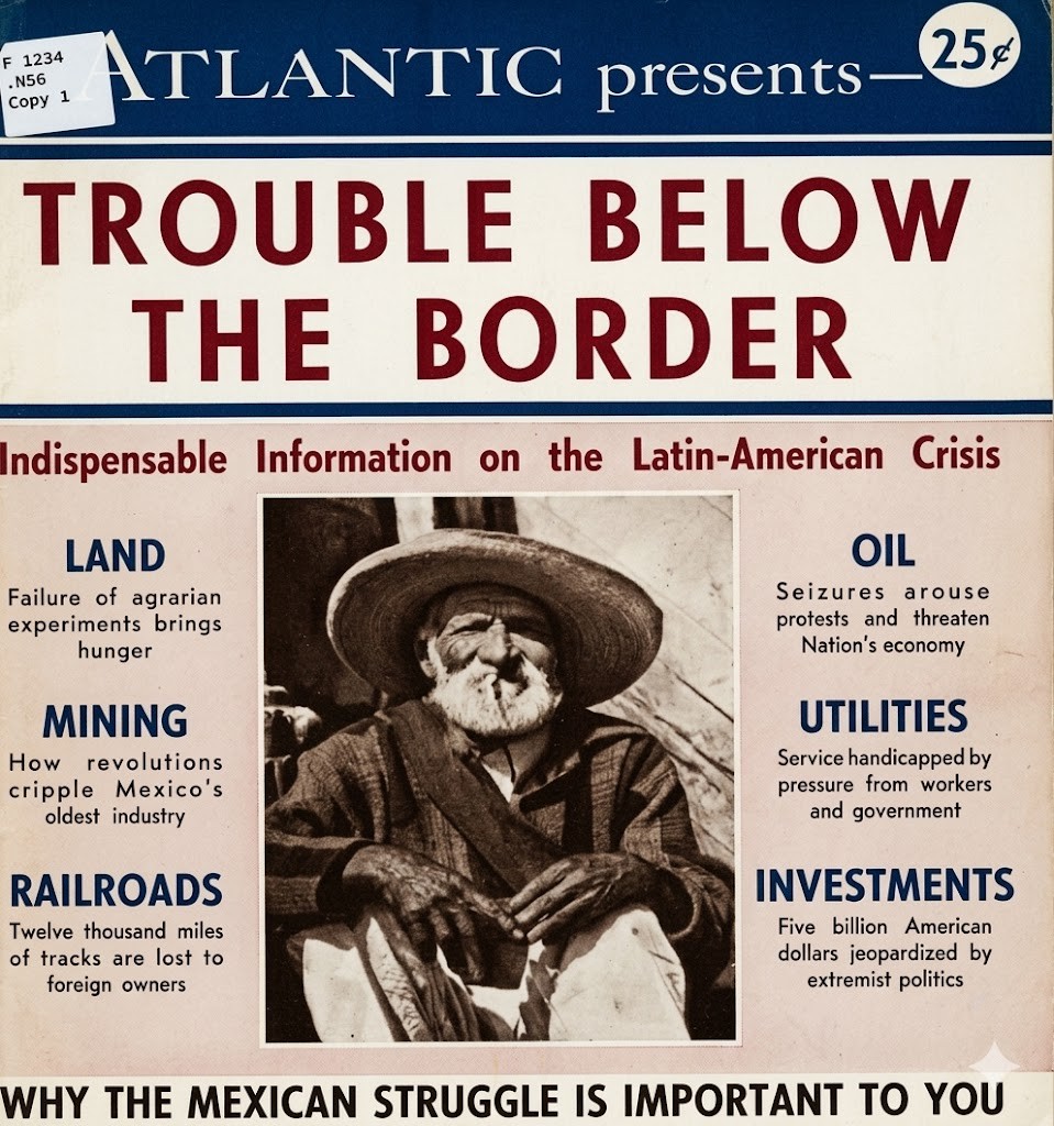Detalle de la portada de la revista The Atlantic en que se aborda la situación en México en 1938. Detalle de la portada de la revista The Atlantic en que se aborda la situación en México en 1938.