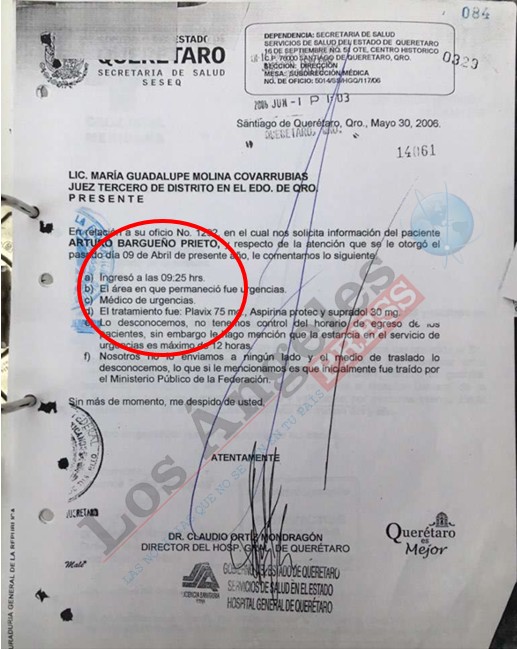 Parte de la evidencia documental del expediente Bargueño compartida con Los Ángeles Press.