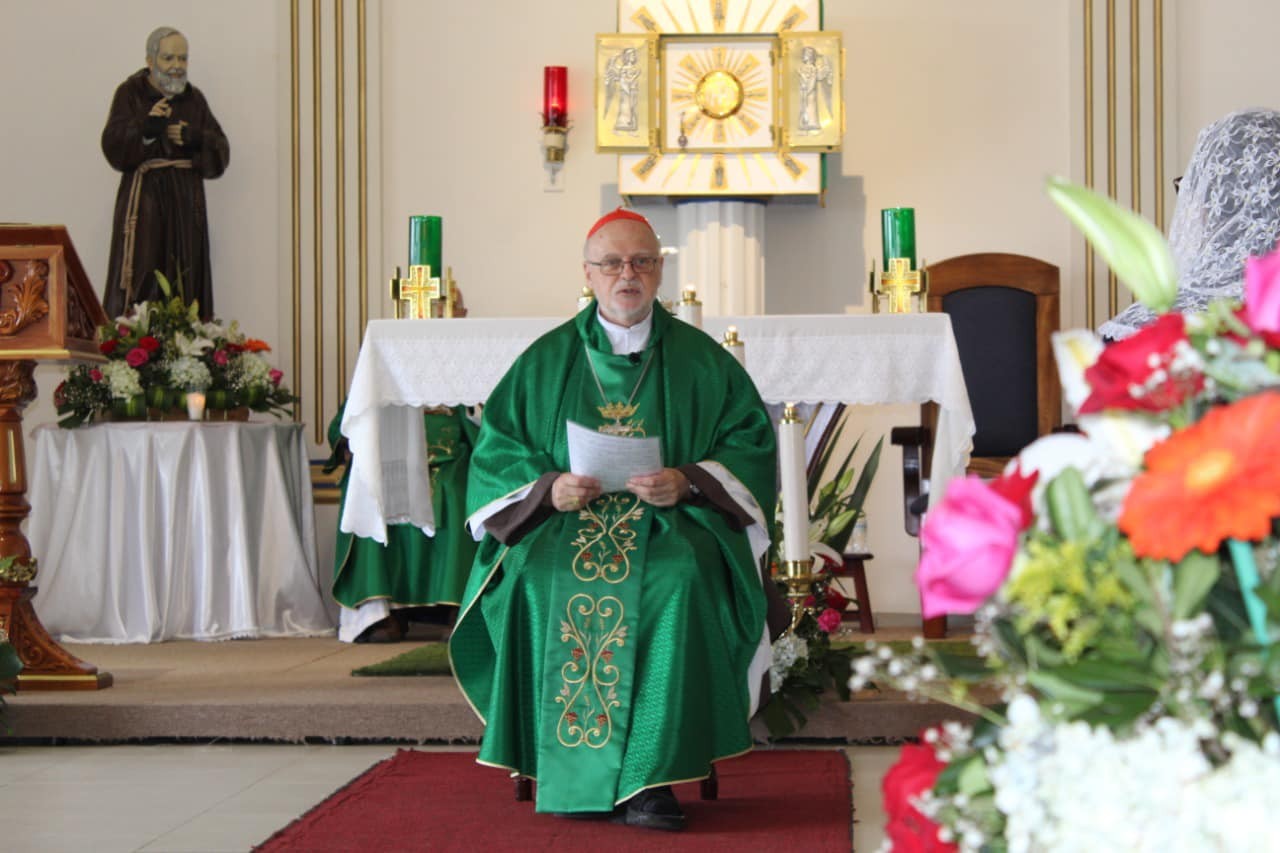 Cardinal Anders Arborelius, bishop of Stockholm, Sweden, and member of the Holy See Council for the Economy, presides over a Mass at the main chapel of the monastery in Berriozábal, Chiapas, August 7, 2022. From FRICYDIM's social media. 