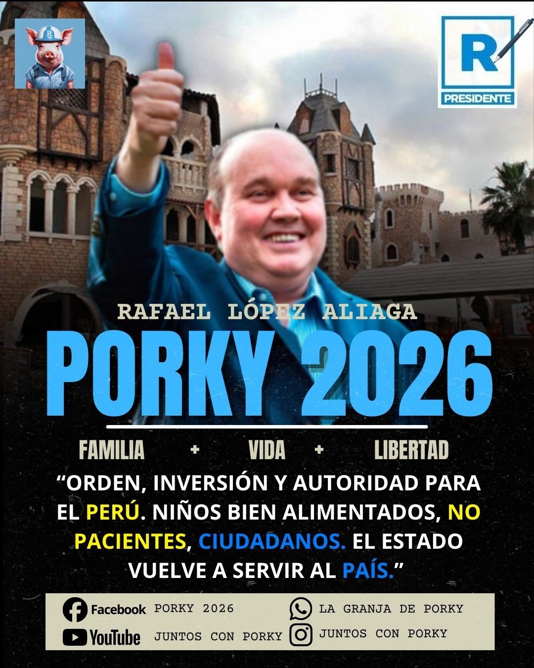 Promotional poster for the Porky 2026 campaign, shared by his social media teams. 