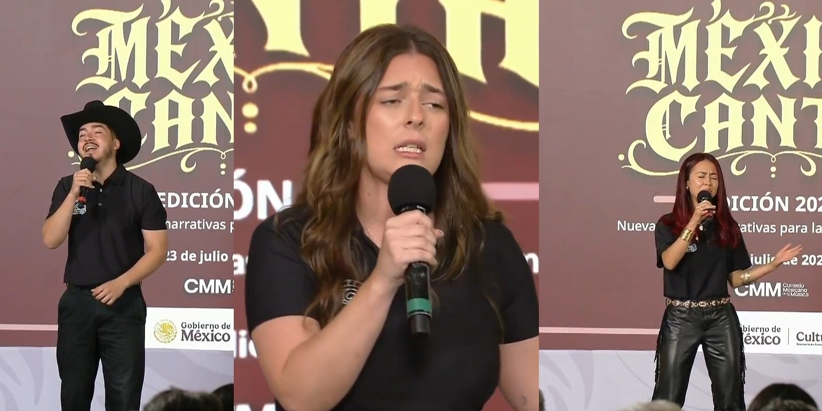 Algunos de los cantantes que estuvieron presentes en Palacio Nacional, 23 de julio de 2026. Algunos de los cantantes que estuvieron presentes en Palacio Nacional, 23 de julio de 2026.